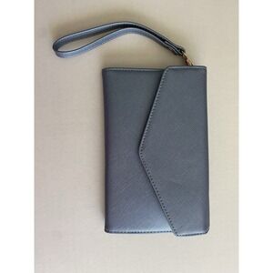 Travelambo RFID Women's Trifold Clutch Wallet w/ Wristlet Strap - GREY - New